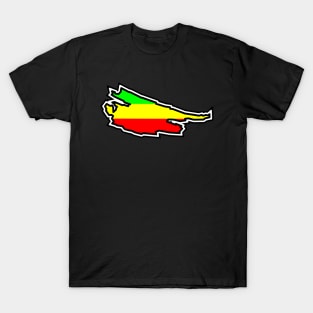 Saturna Island Silhouette in Rastafarian Flag Colours -  Rasta Pattern - Saturna Island T-Shirt